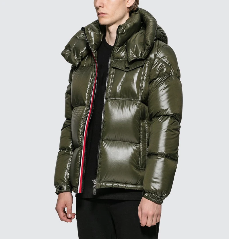 2022 New design custom winter green goose down padded parka bubble coat puffer quilted jackets for men