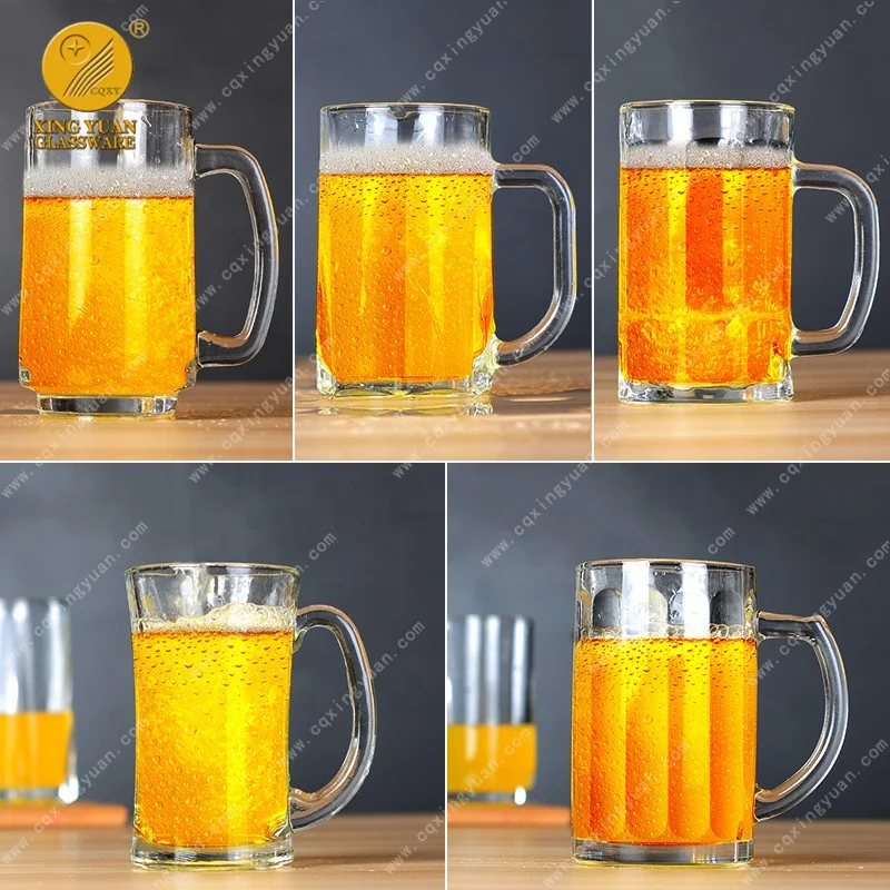 Ready stock 13 oz glass beer mugs cheap beer glasses steins wholesale
