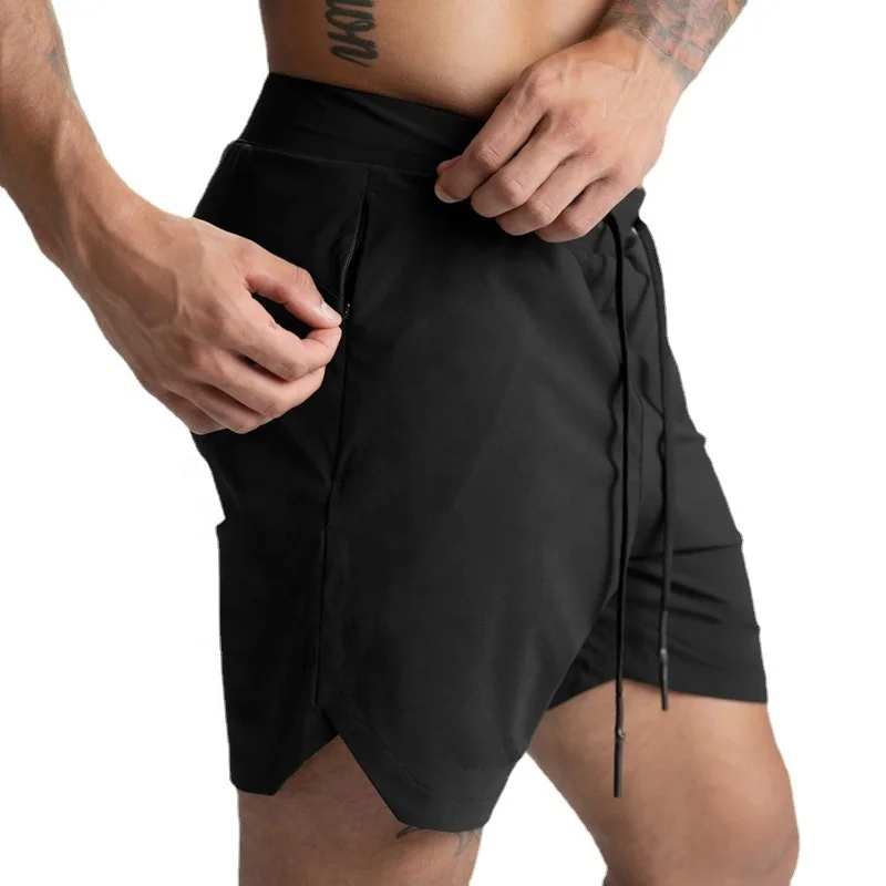 Custom Mens Gym wear Cross fit short Gym Workout Shorts Running Sports Shorts with Side Zip Pocket Gym shorts men