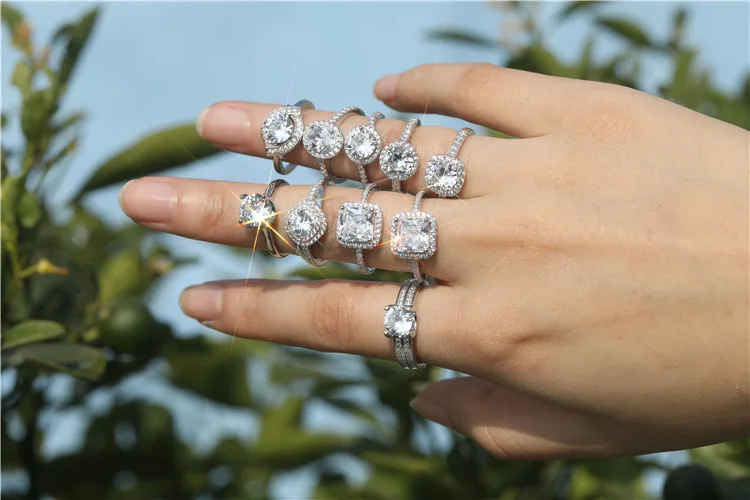 Горячая Распродажа! 925 кольцо из стерлингового серебра бледно-Conjunto De Joyas женские циркон для помолвки