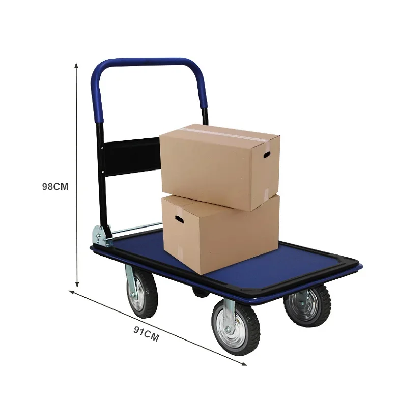 Wholesale steel heavy cargo trolley platform hand truck cart for transporting
