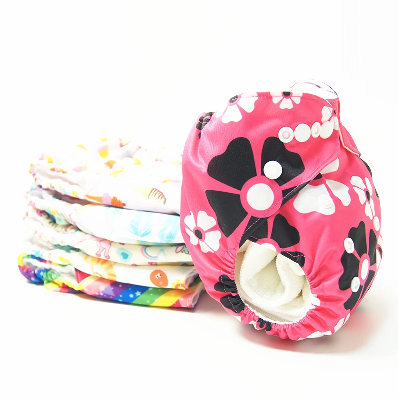 Wholesale Reusable Washable Cute Patterns Microfiber Bamboo Charcoal Cloth Diapers