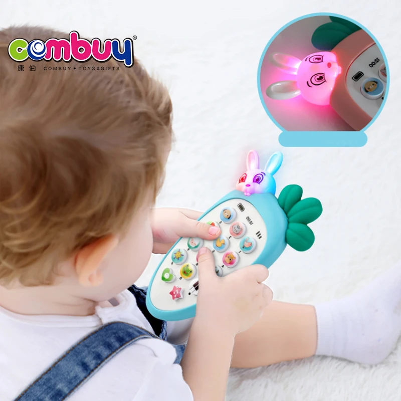 Mobile musical bite rabbit baby early learning kids cell phone toys