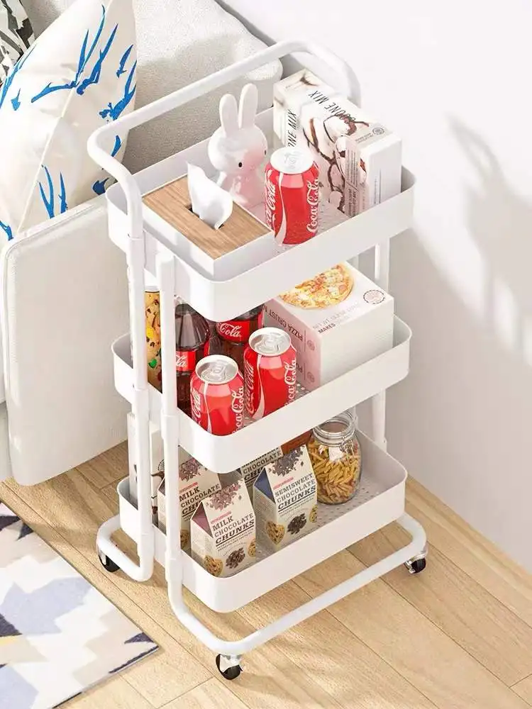 2022 hot sale ultra low price 3 Tier Kitchen Storage Rack Trolley