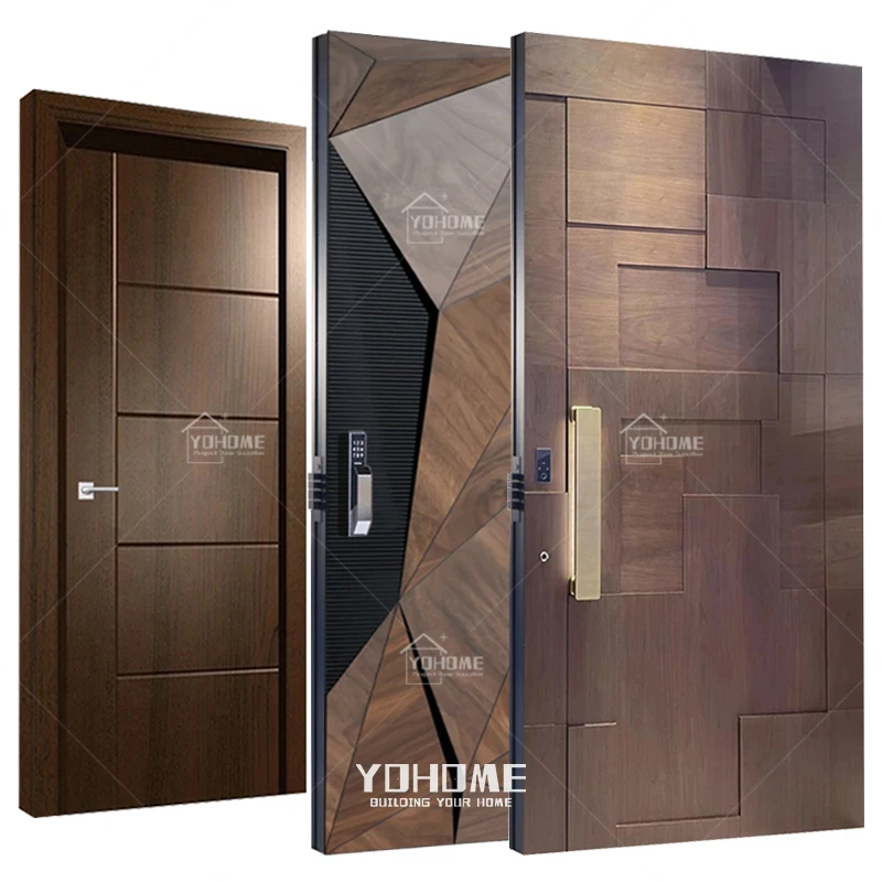 Guangdong yohome customized high quality interior doors and exterior doors modern design wooden door