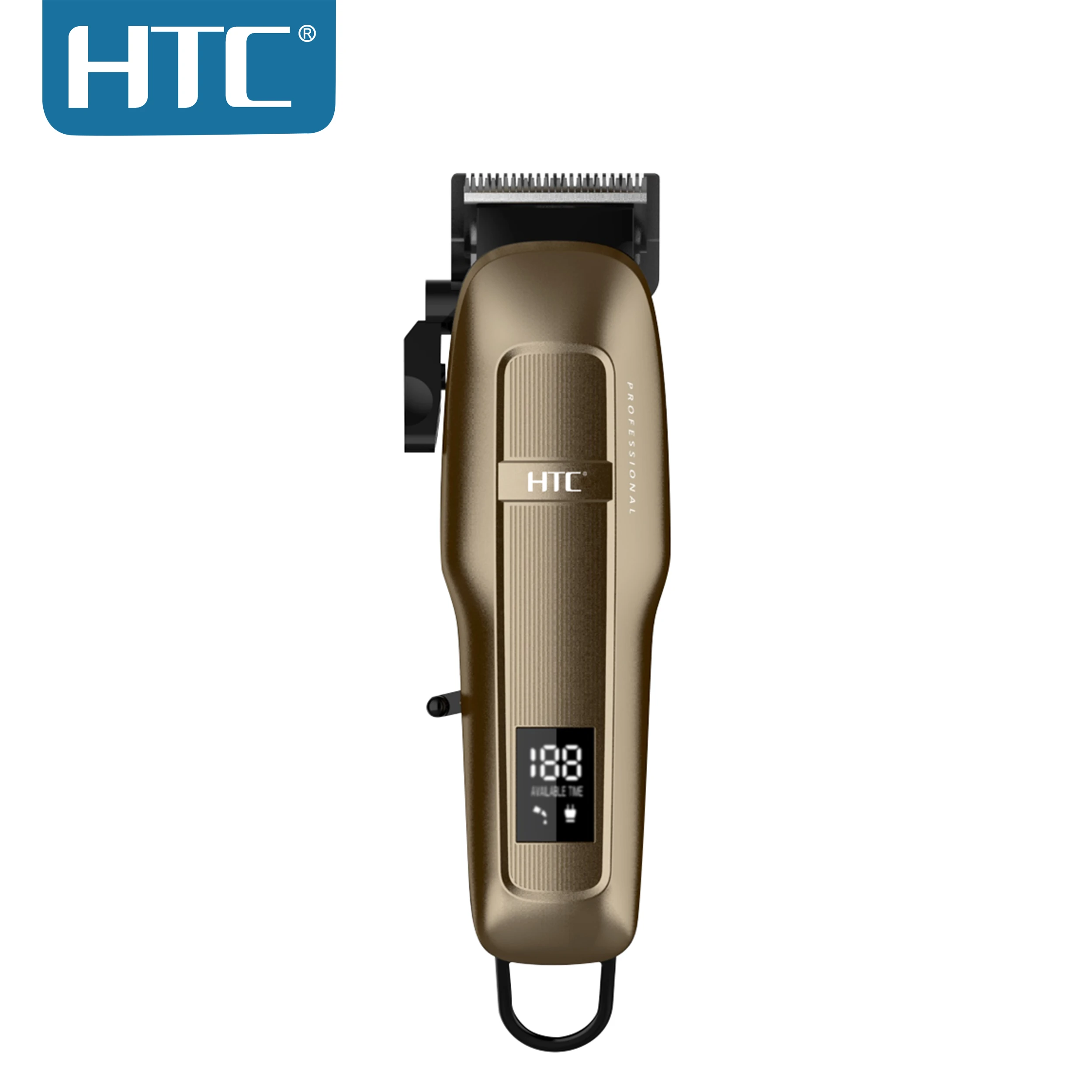 HTC AT-708 professional lithium battery salon barber hair clipper LCD display with strong power low noise