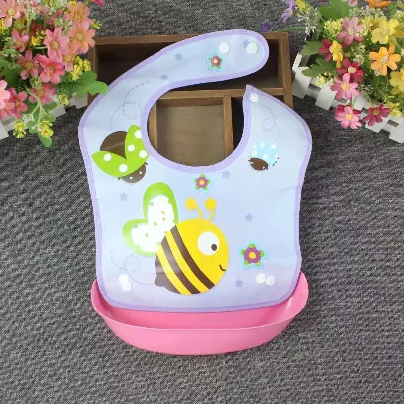 2021 whosale TPE food  0-3years bib waterproof colorful printed baby bib