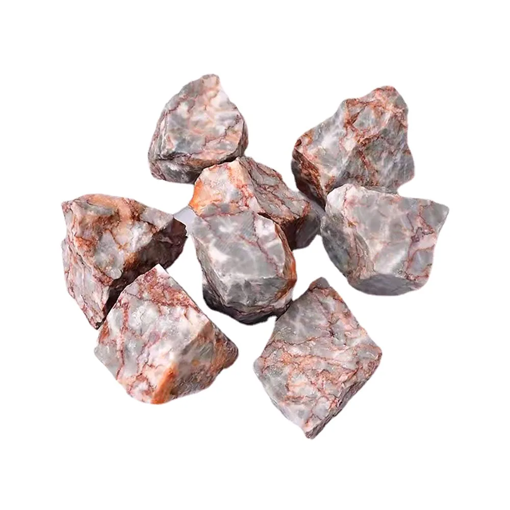 Natural rough red web stone wholesale high quality red line raw stone aromatherapy gem