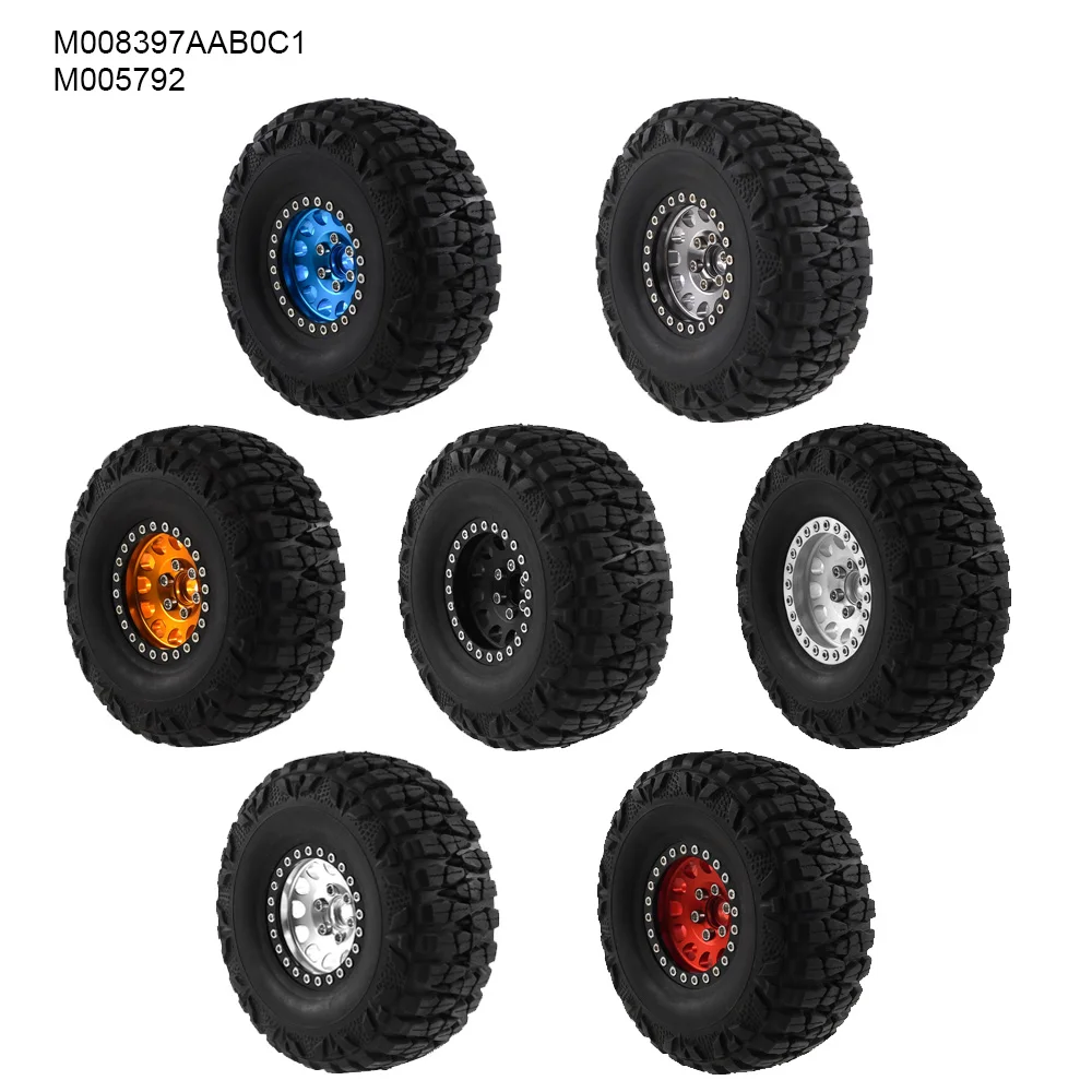 Original Metal 1.9 Inch Beadlock Wheel Rims Hub Rubber Tires Set for Axial Wraith TRX-4 1/10 RC Crawler Model Car Parts