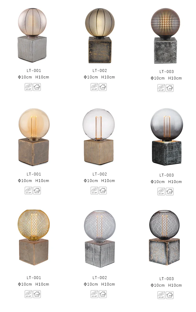 8*8*11.5 Vintage Style Marble Concrete Table Lamps Led Light Bulb Cement Lamp Decor Lamp Desk