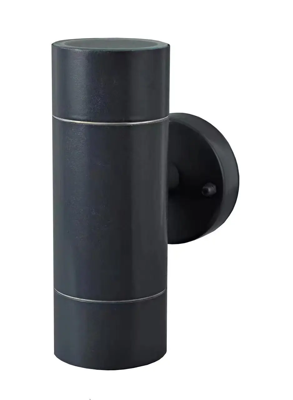 Mini 60mm diameter Stainless Steel pipe tube lamp with glass diffuser Black Silver Gold White GU10 2*35W for decorate the Garden