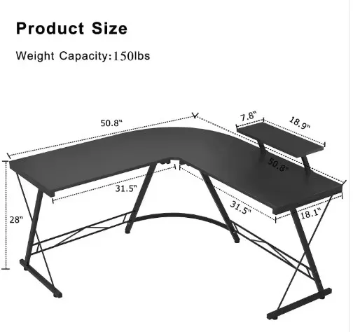 Esports Home Office Modern Custom Ergonomic Laptop Table L Shaped Gamer Desk  Study Gaming PC Computer Table Desk