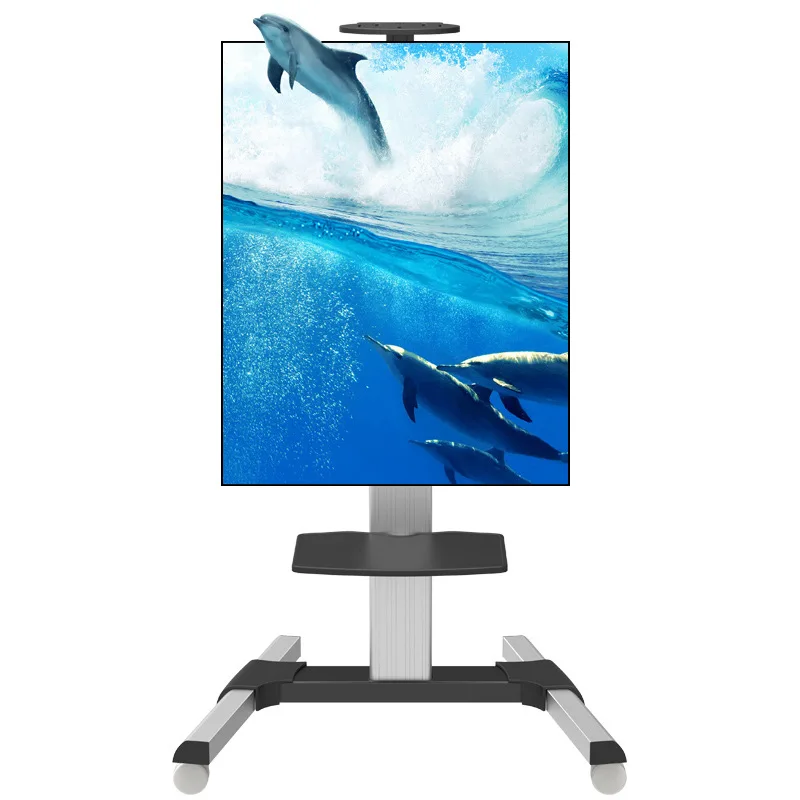 Height Adjustable Tilt Swivel TV Mobile Cart Universal LCD TV Cart Mount Stand With DVD Tray