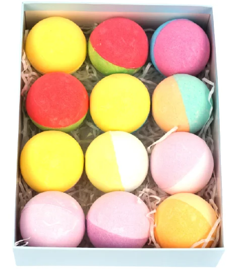 
High Quality Custom 12 pcs bath bomb toys inside sets Wholesale Bath fizzies natural luxury organic 