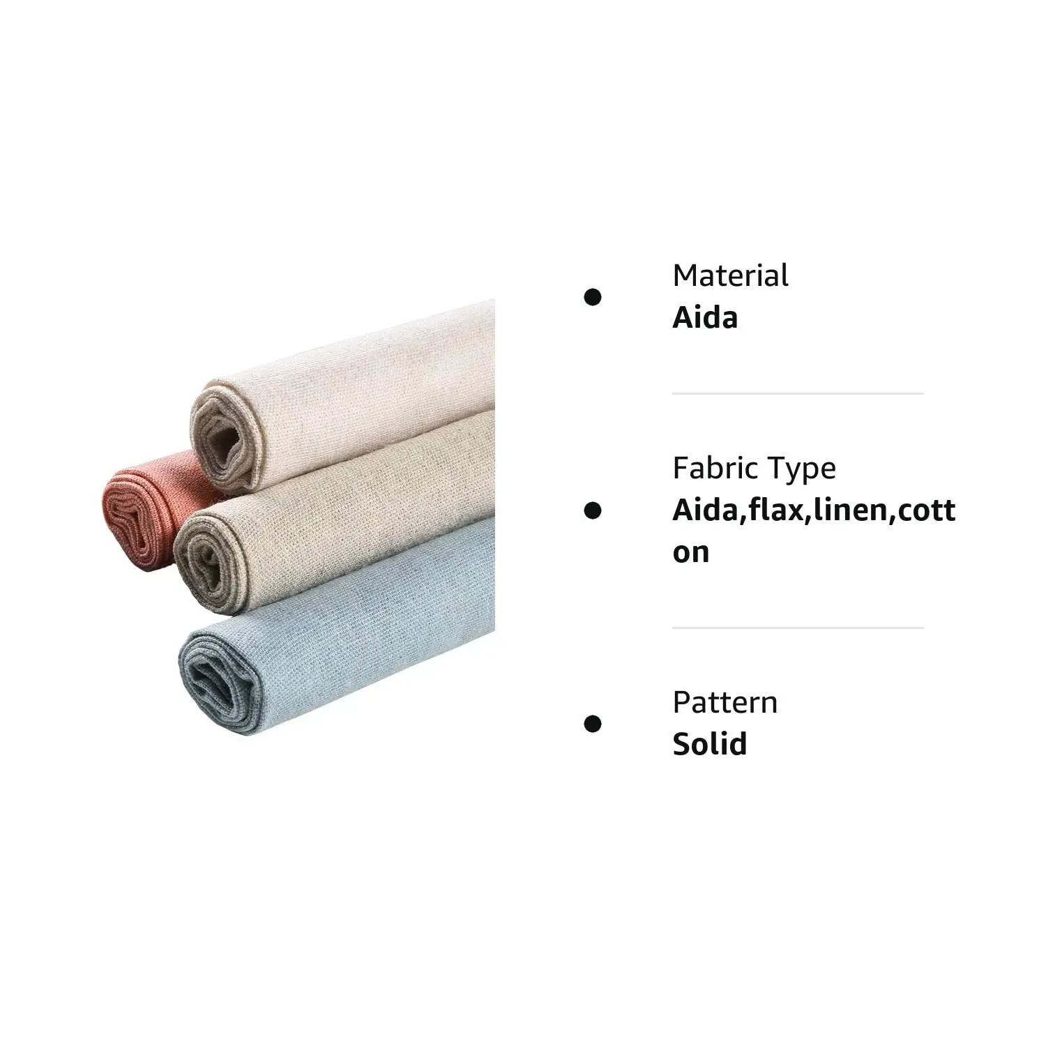 Natural Linen Fabric Solid Colored Embroidery Fabric Cross Stitch Aida Cloth