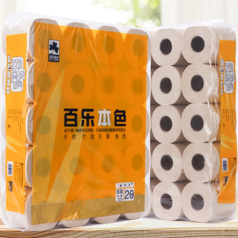 
Cheap 4 Ply 12Rolls Soft Bathroom Tissue Paper Rolls Bio Bamboo Toilet Paper 