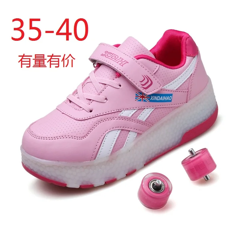 Fashion Outdoor Sports Running Led Flash Roller Skate Shoes Sneaker For Unisex Adult