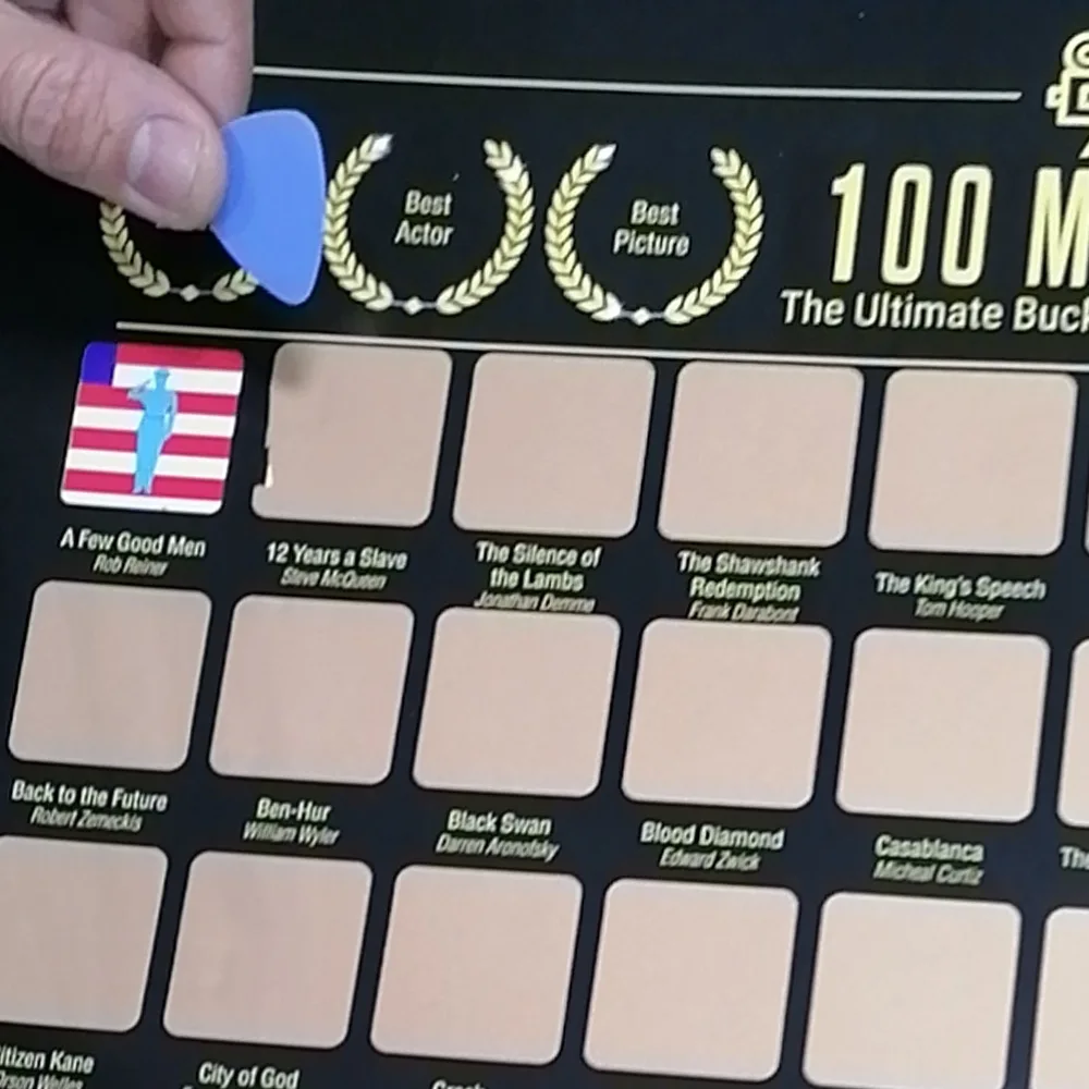 Gift Unique Black Top Films Of All Time Bucket List Top 100 Movies Scratch Off Poster