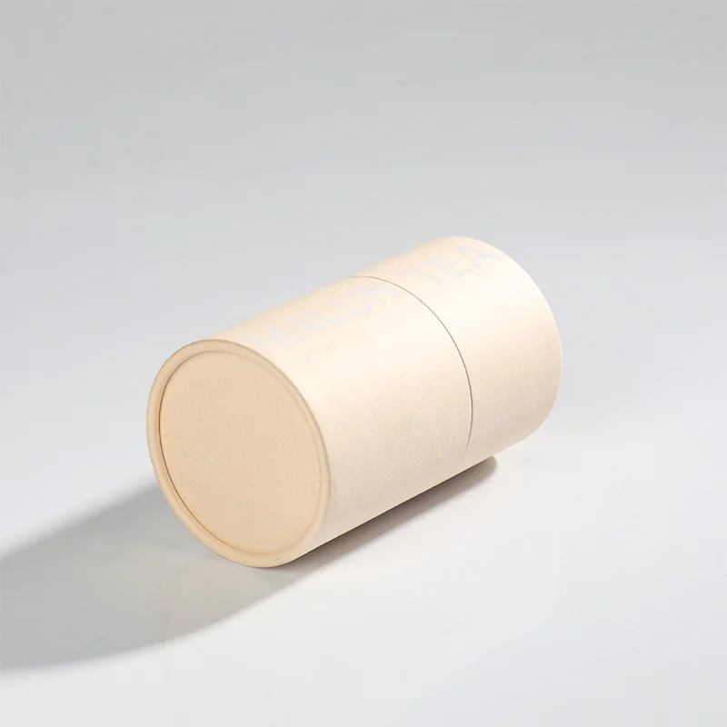 Customizable Cardboard Kraft Cylinder round Box Cylindrical Canister Paper Tube Packaging for Cosmetics