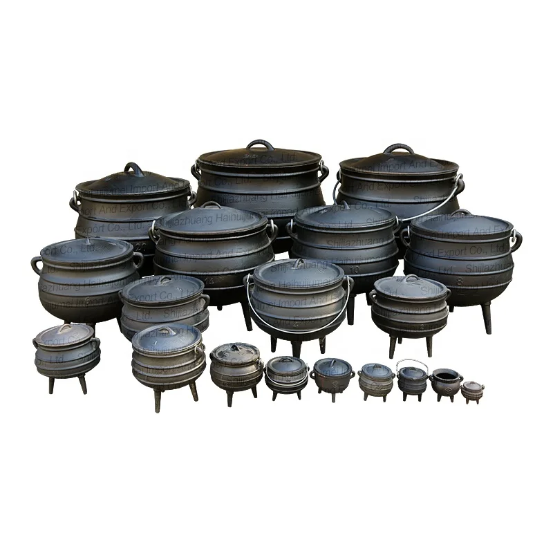 Cast Iron Enamel Three Legged Pot South African Potjie Pot Cauldron Stew Pot