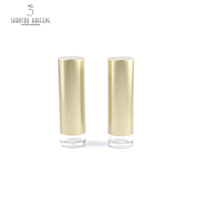 Eco Friendly Cosmetic Containers Custom matte Empty Lipstick tube gold metal lipstick holder case
