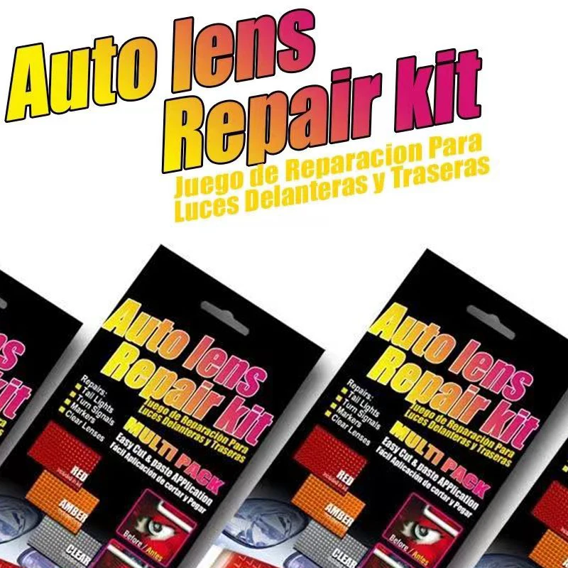 Auto Lens Repair Kit Multi-Pack Car Lights Crack Repair Film Headlight Taillight Repair Tools 3PCS Comes with Red Amber Clear