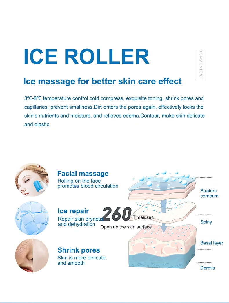 Trending Products 2024 Cooling Facial Ice Roller for Eye Face Body Anti-puffiness Other Massage Eye Facial Ice Rollers for Face
