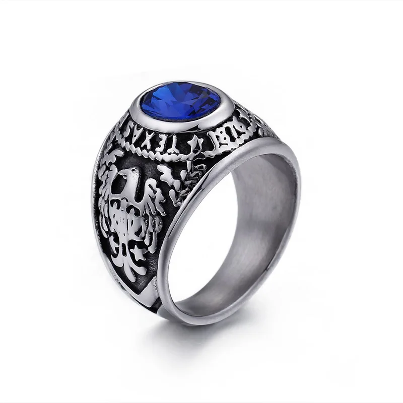 Us soldier navy cameo rings men stainless steel jewelry personalised ruby ring sets wholesale silver rings with stones