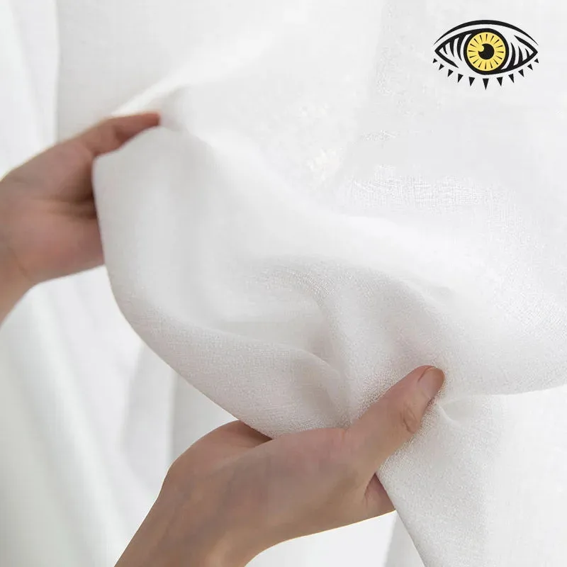 High Quality Good Looking White Curtain Sheer Semi-blackout Sheer Curtain Fabric Linen