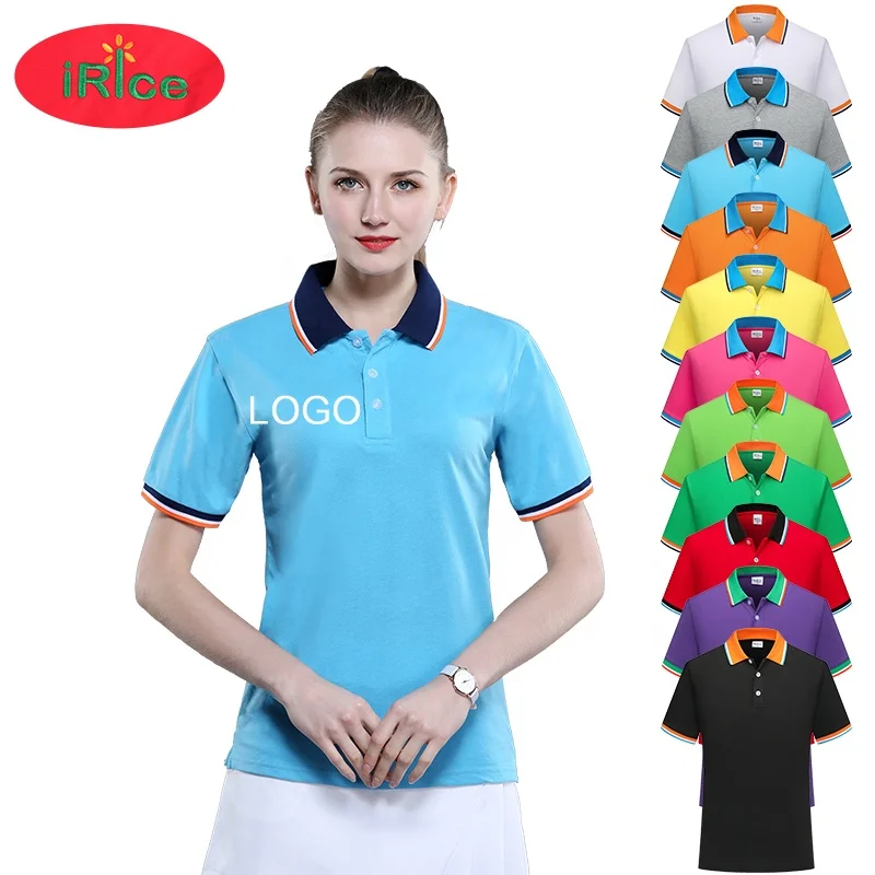 
High Quality Woman Polo Shirts custom logo printed Cotton Polyester Plain Blank Women Polo Sport t shirt  (62356783859)