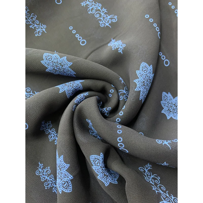 2021 various china factory High standard in quality  100d chiffon blue shiny suit fabric