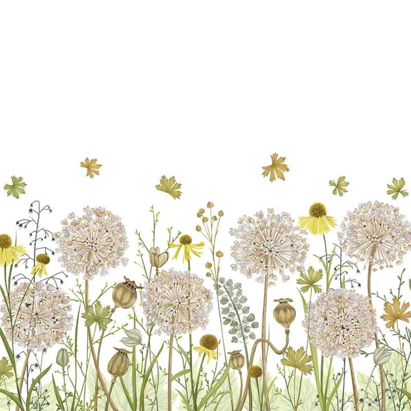 Corner decoration Wall Sticker DIY Home dandelion and Daisy flower garden design Wallpaper Decor PVC Removable Stickers