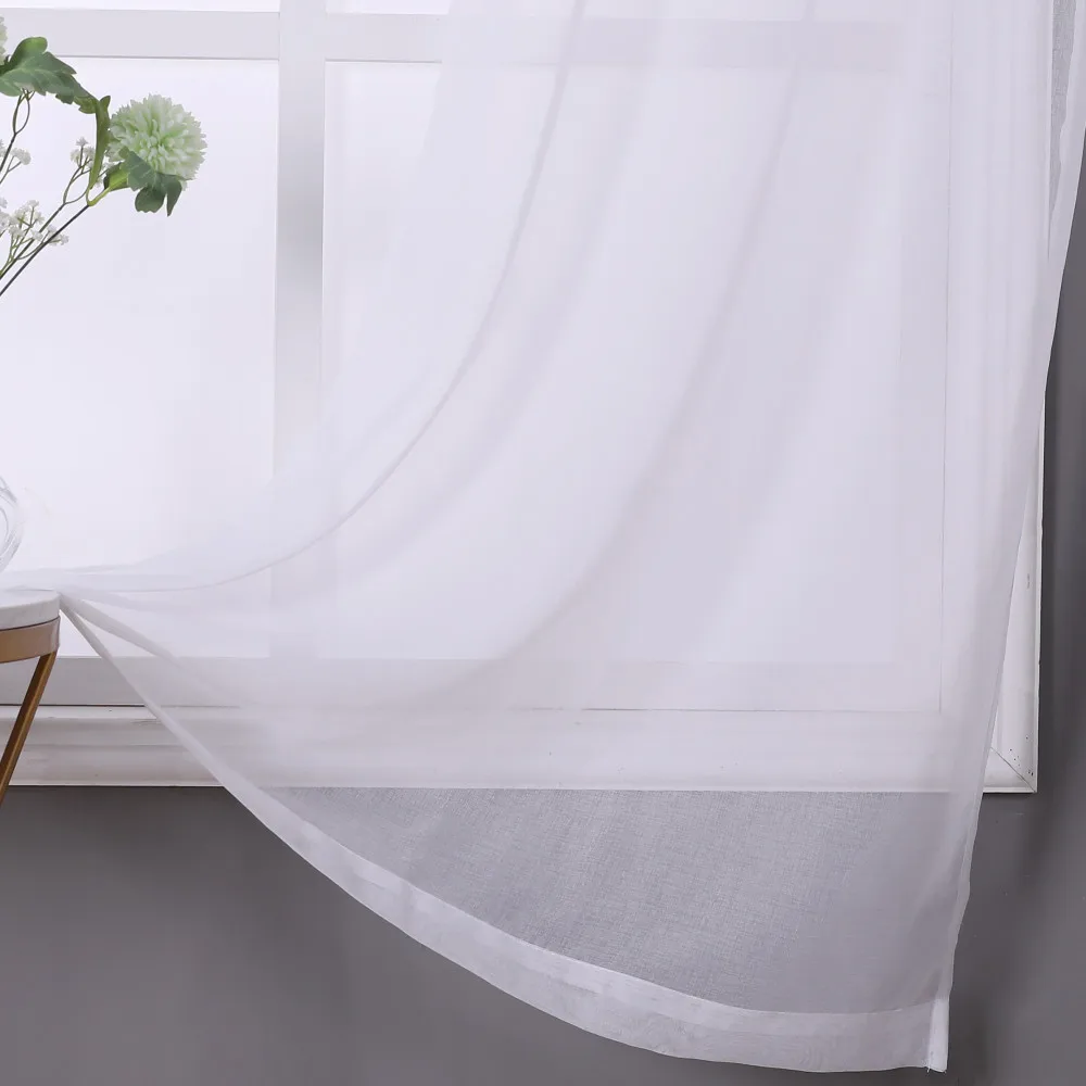 Home Decoration White Sheer Voile Curtain Fabric Weekly Deal Cheap Wholesale Luxury Voile Curtain Panels