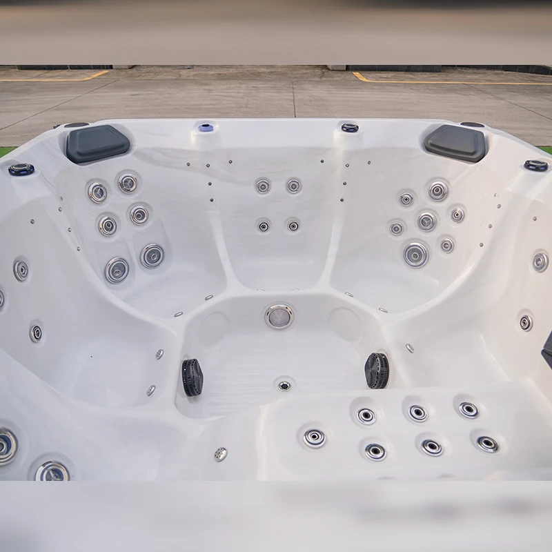 Square acrylic shell whirlpool bath tubs blower hydro-massage jacuzzii 6 person speaker bathtubs