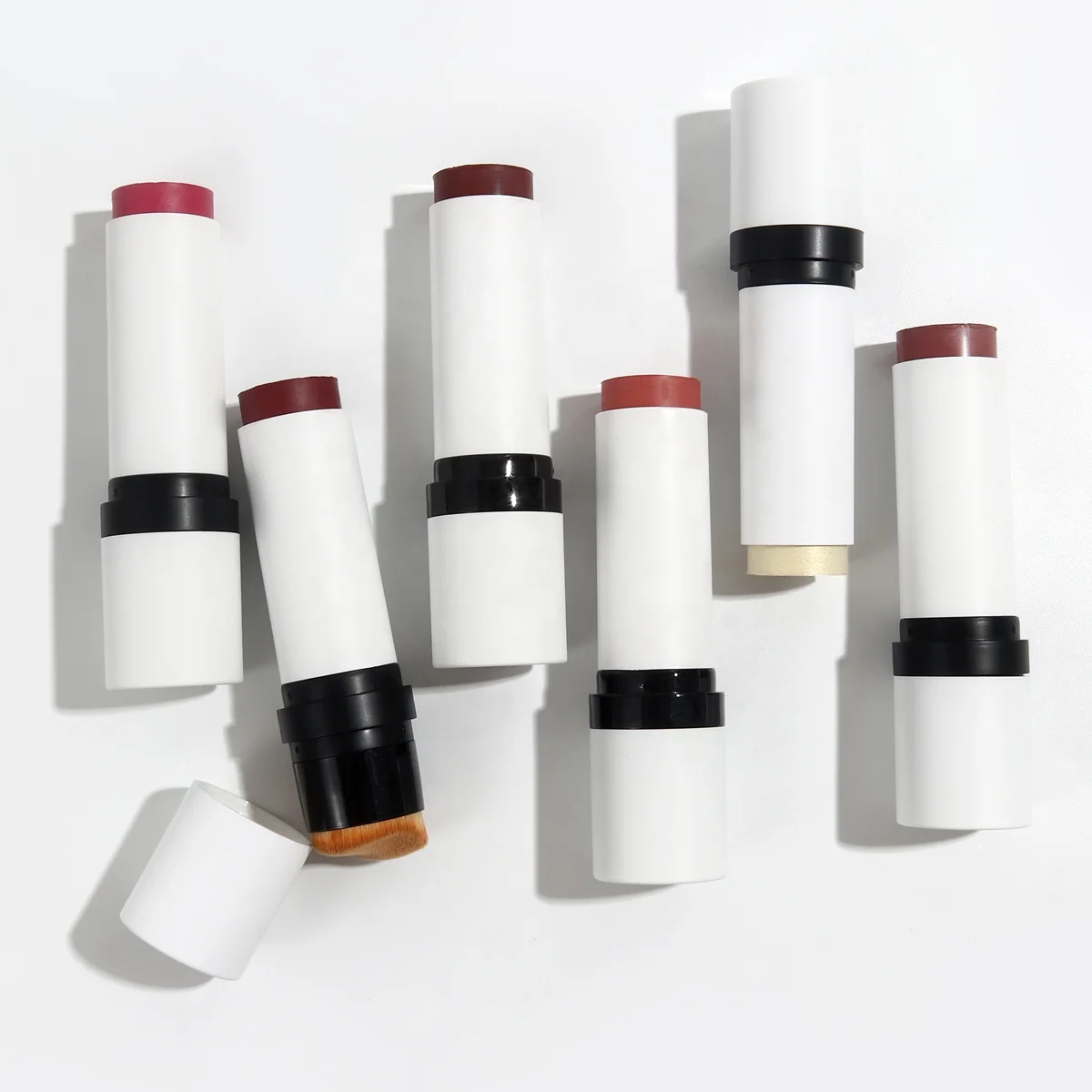 Make Your Own Brand Spot Small MOQ Creamy Blusher Blush Tint Stick with Brush Private Label Vegan Cruelty Free Makeup Blush