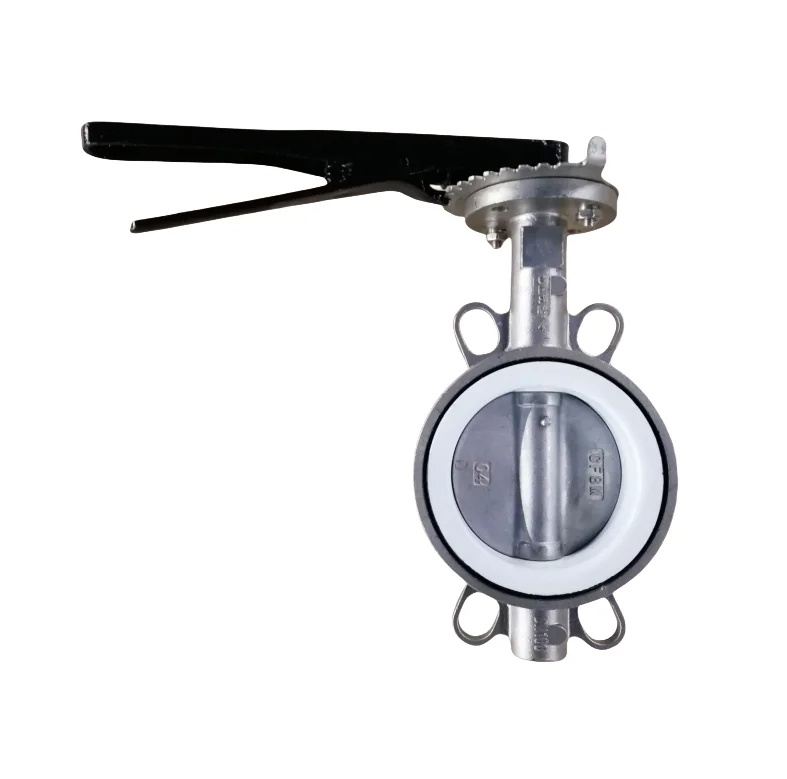 4 Inch Stainless Steel CF8M CF8 Wafer Type Butterfly Valve Connection to Pn10/Pn16/Cl125/Cl150/JIS 10K