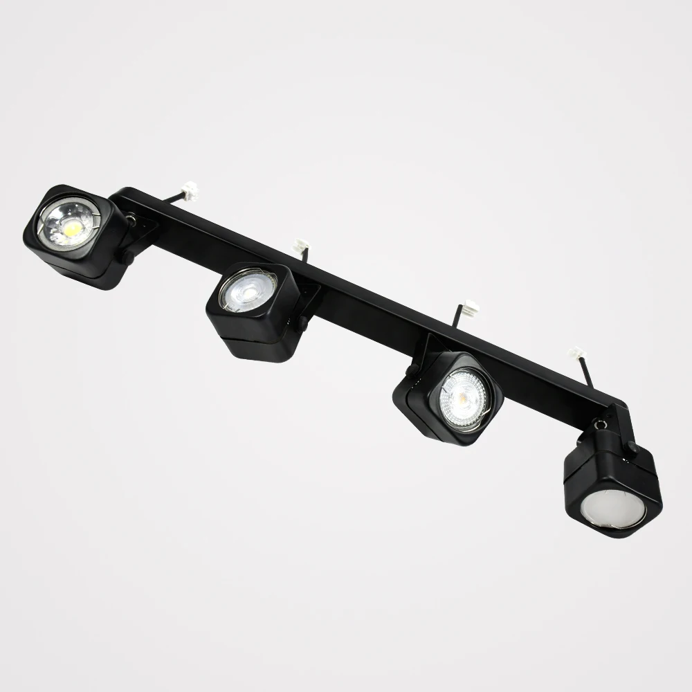 4 heads GU10 LED Track Spot Lighting MR16 Ceiling Mounted Light Fixture