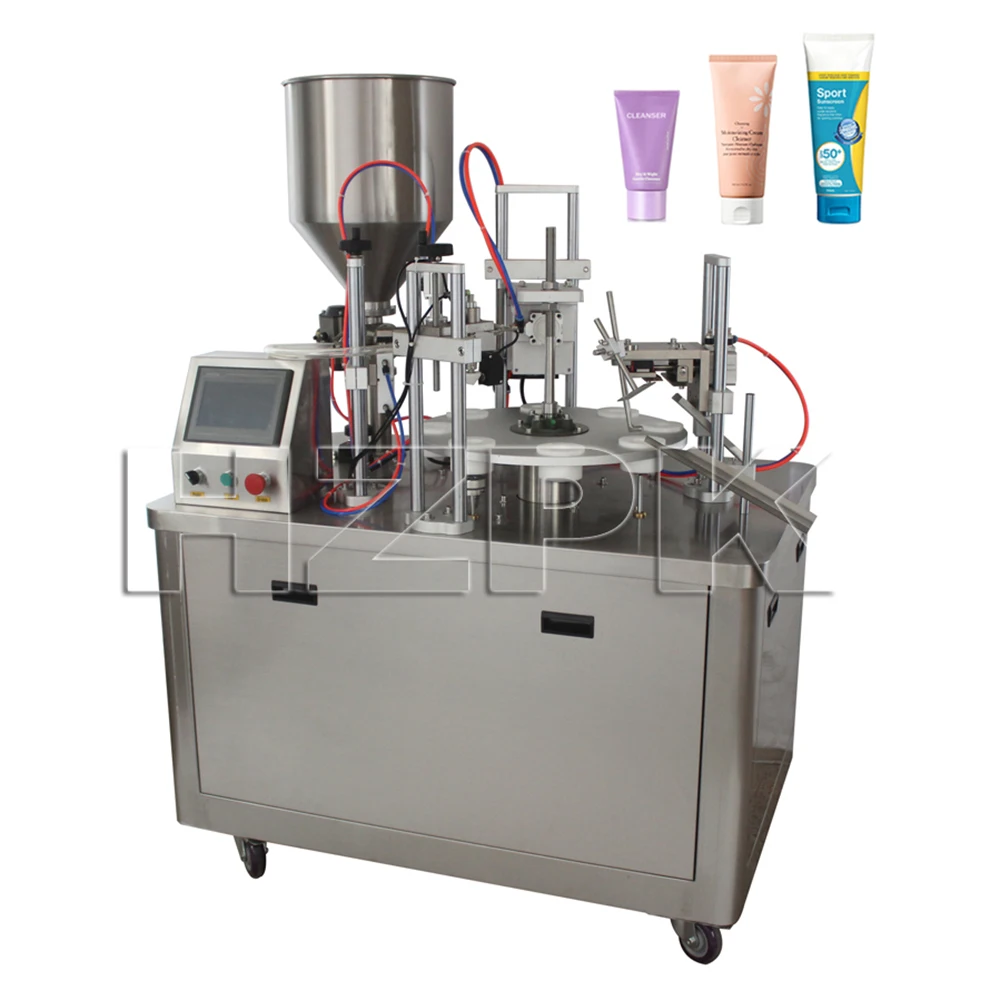 HZPK Semi Automatic Cream Toothpaste Ultrasonic Cosmetic Ointment Soft Composite Plastic Tube Filling And Sealing Machine