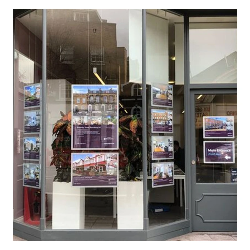 Hanging Illuminated Light Box System Led Real Estate Window Display Double/Single Sided Led Poster Light Box