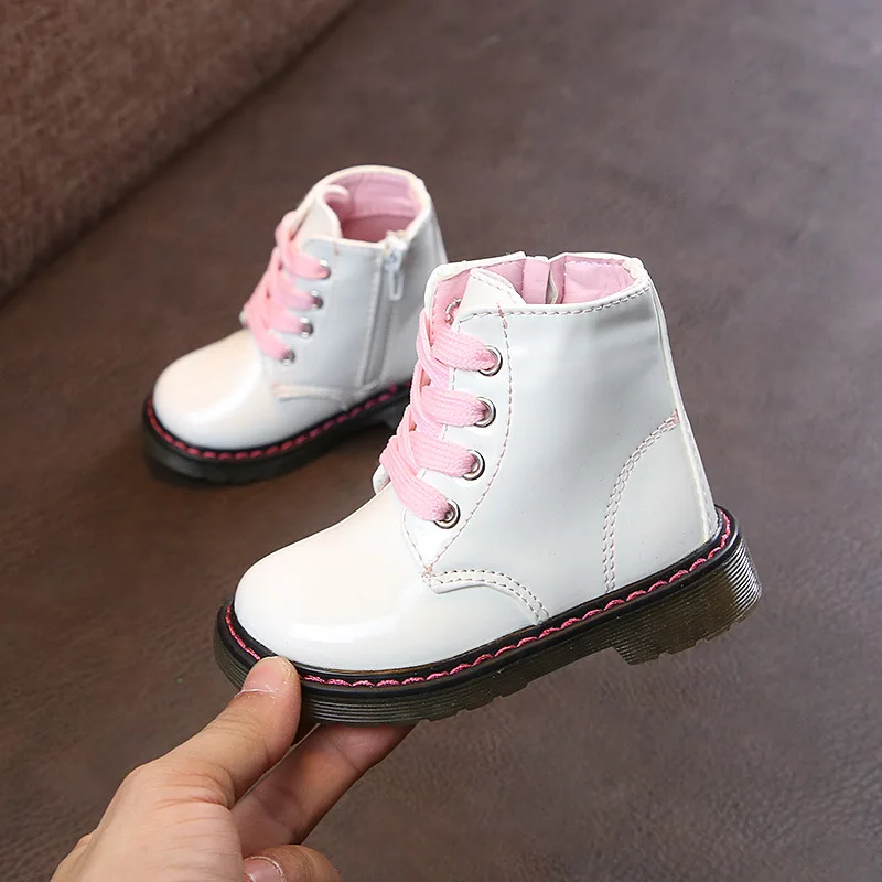 
Autumn waterproof lace-up ankle boots for baby boy and girls 