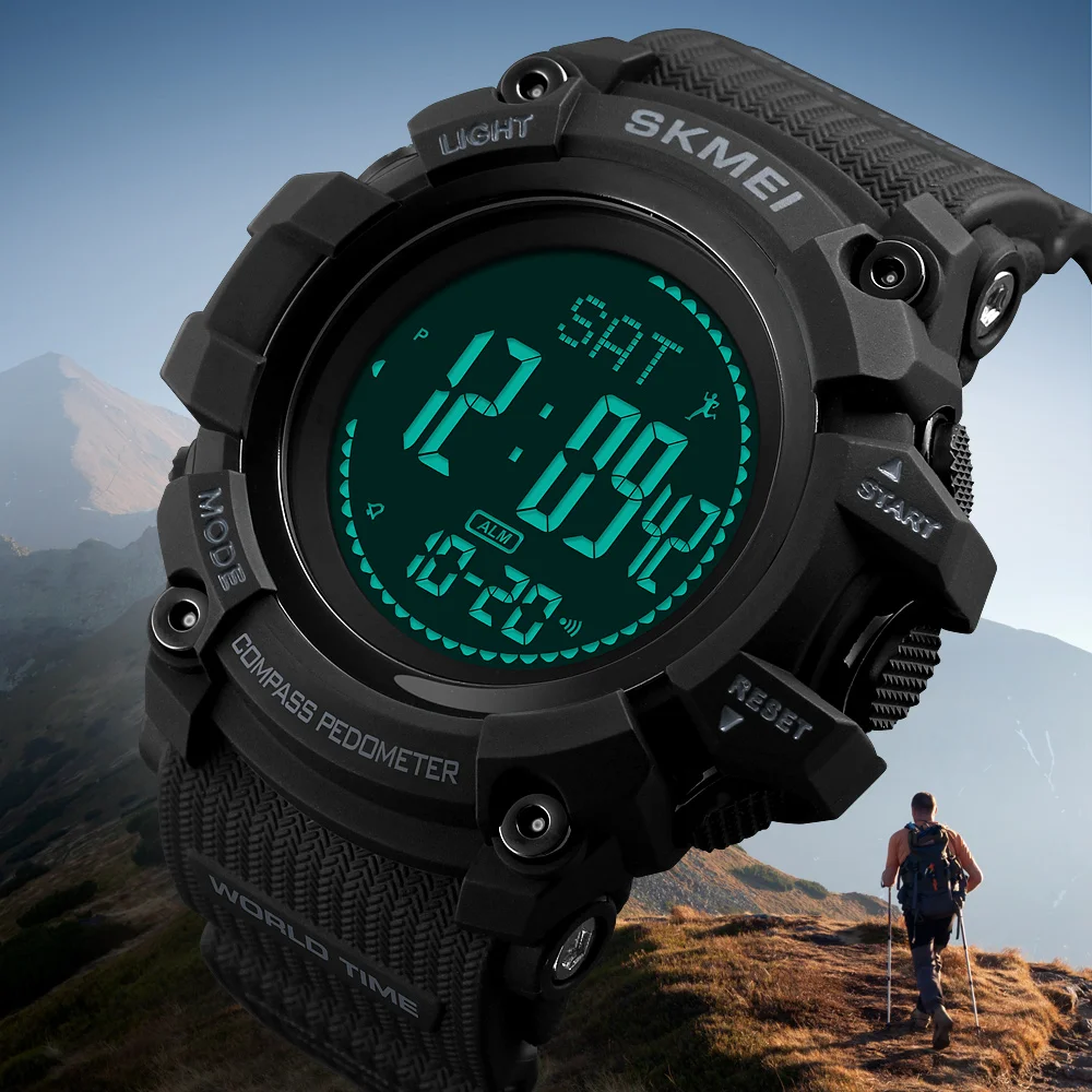 Skmei Multifunction Outdoor Watches Hand Clock for Men Compass Sport Outdoor Smart Digital Watch 1356