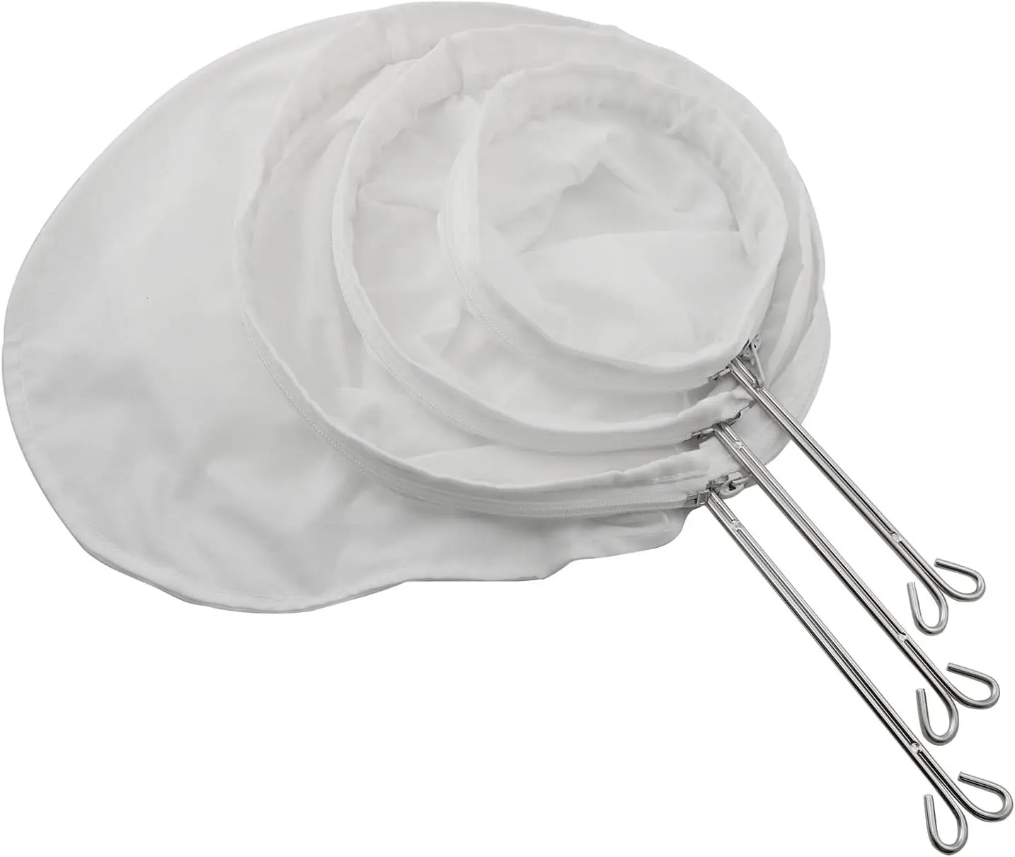 Fine Mesh Strainer Bag Nut Milk Bags with Reinforced Frame and Sturdy Handle for Filter Coffee  Reusable Mesh Filter Bags