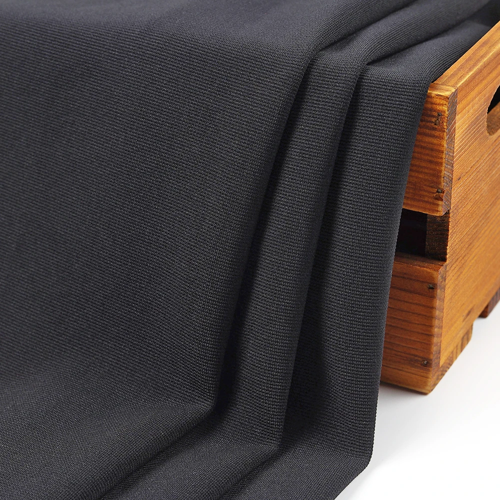 Manufacturer Direct Custom Solid Polyester Spandex Ottoman Knitting Plain Dyed Good Stretch Ottoman Rib Fabric For Garment