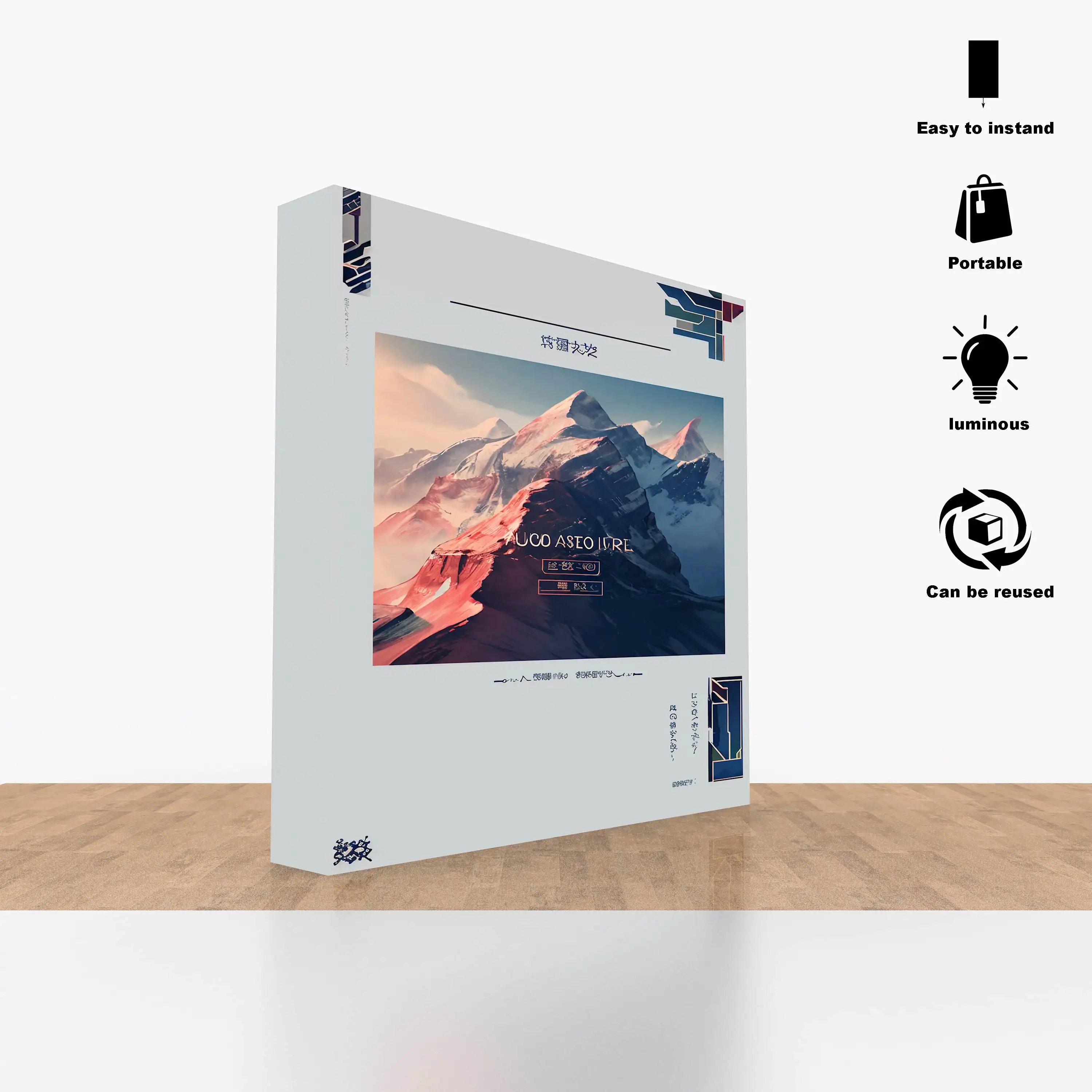 A-NEW Portable trade show tension fabric SEG tool-free pop up banner stand LED modular exhibition booth