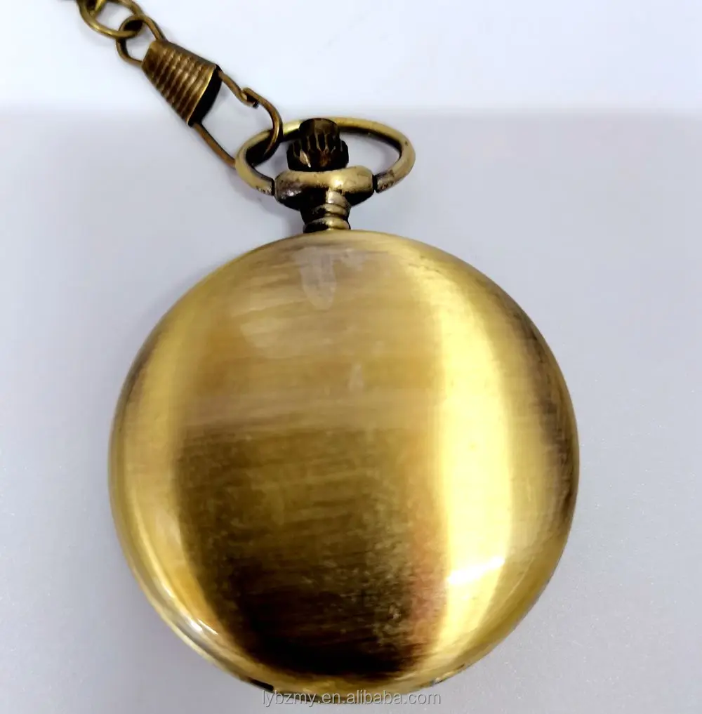 Fashion Vintage Quartz Double Face Polished Smooth Pocket Watch