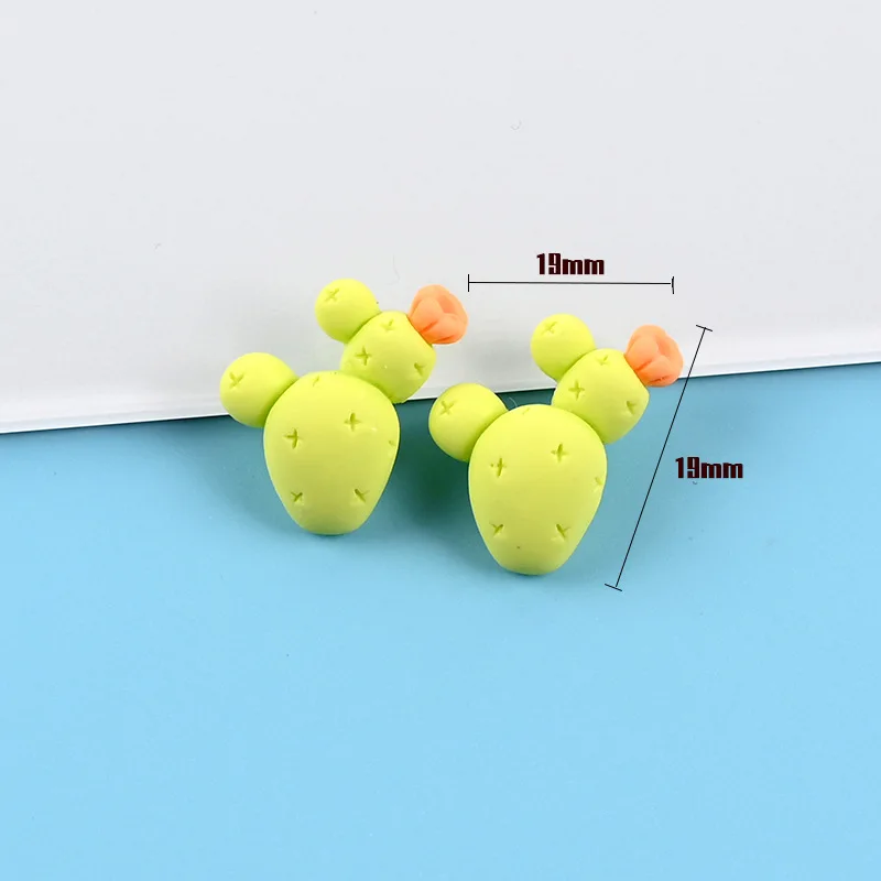 New Design Flatback Resin Cactus Cabochon Kawaii Mini Flower Cactus Succulent Potted Plant Fairy Garden Decor