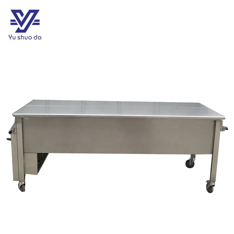 High quality stainless steel 304 hospital use equipment dissecting lifting table with folding cover