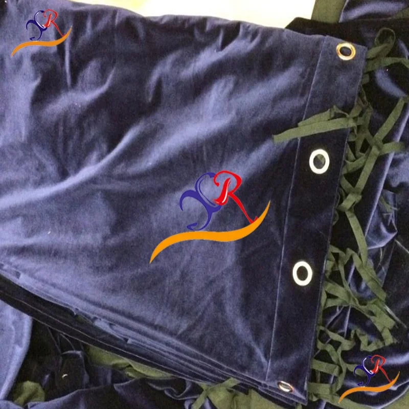 Fire proof window curtain luxury and Stage Auditorium curtains drapery with valance