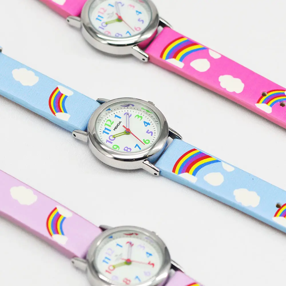 MEXDA Analogue Watch for Kids Hot Sale Japanese Quartz Movement 3ATM Waterproof Cartoon Pattern Fashion Watch Custom OEM Logo