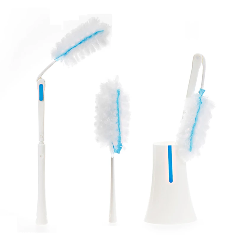Jesun Disposable Electrostatic Duster with Telescopic Long Handle & Holder Multifunctional Bendable Head Adjustable PE Duster